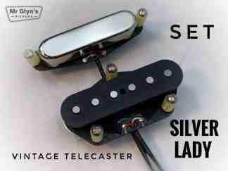 Silver Lady vintage Telecaster - set. Vintage voiced telecaster pickup set by Mr Glyn's Pickups